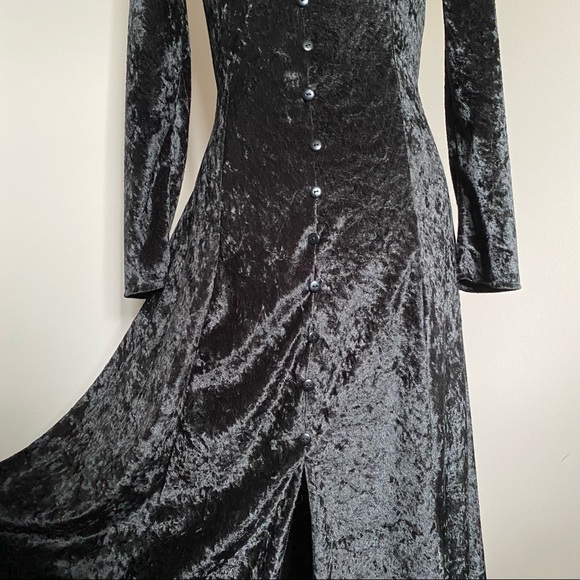 [SOLD]vintage 90s witchy button lace up midi dress - Picture 9 of 16